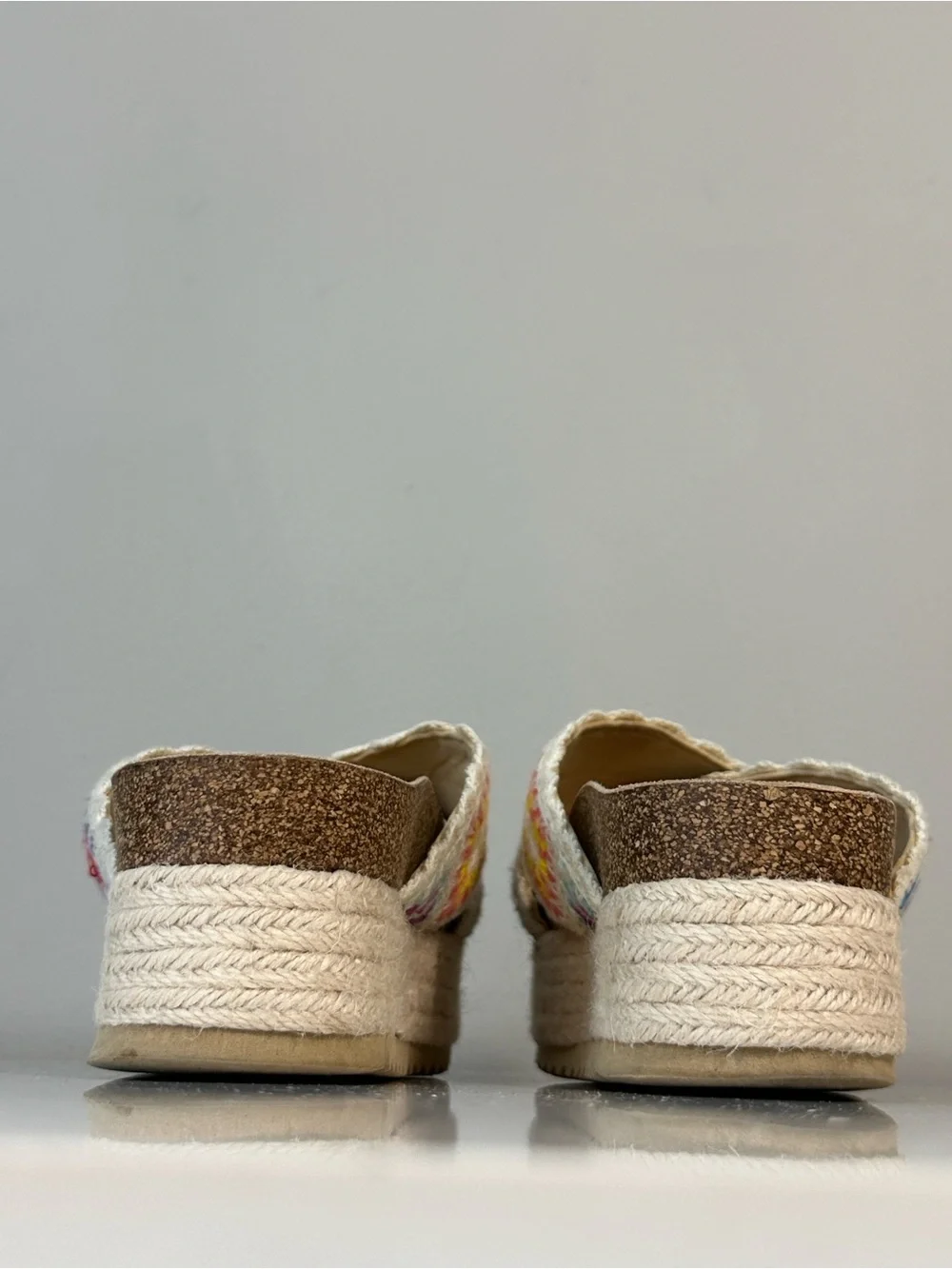 Dirty Laundry Plays Floral Crochet Platform Cork Platform Espadrilles Size 6